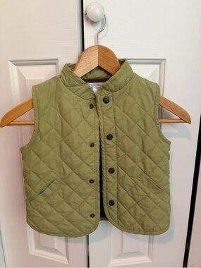 Kids Quilted Light Green Vest